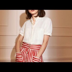 Eilana cream linen-silk blouse from LKBennett.